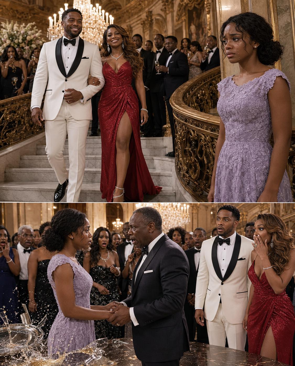 My husband hid me at the party for being embarrassed of my cheap dress… but his career crashed when the billionaire boss recognized my necklace and fell to his knees uncovering 1 30-year secret