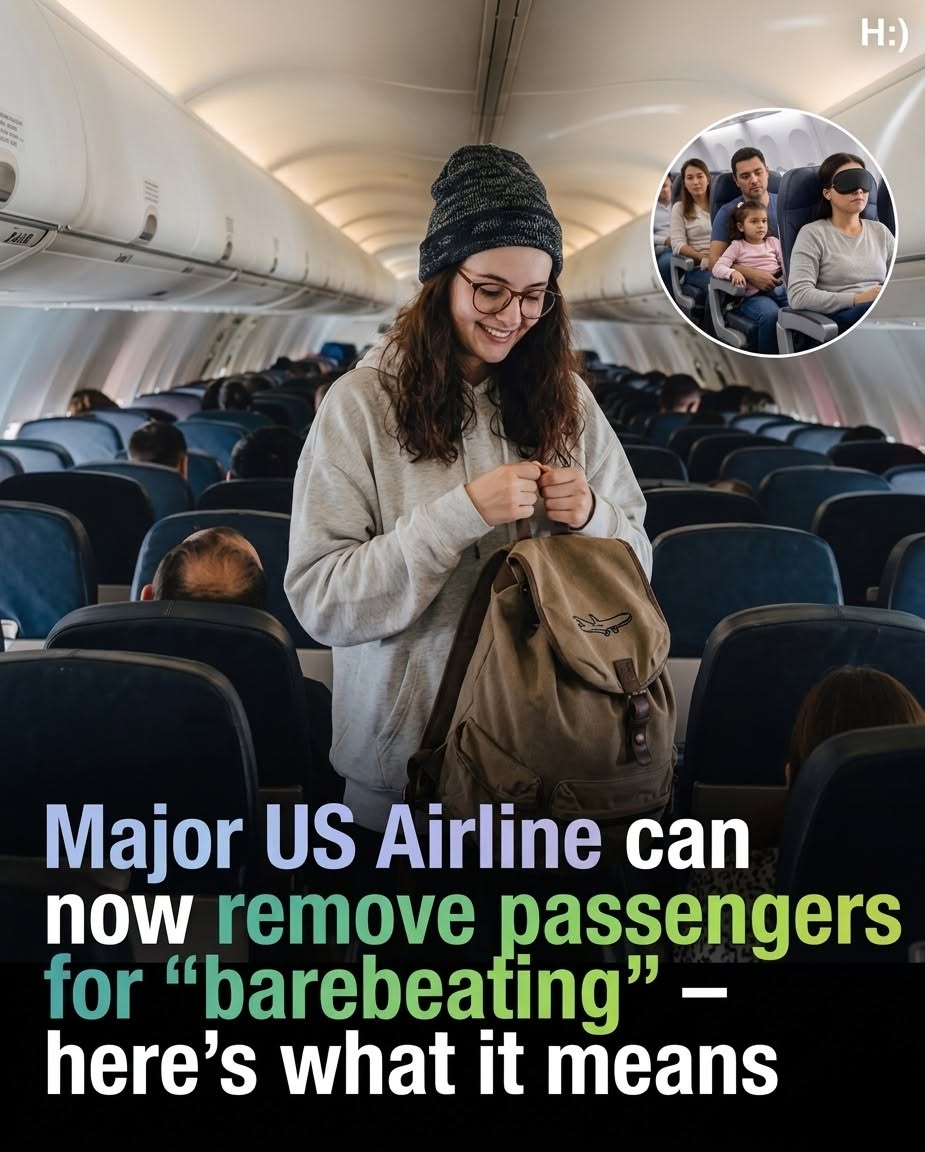 A major U; A.S. airline has announced that it can now remove passengers from flights for “barebeating,” a term referring to passengers who travel without wearing appropriate clothing, such as shirts or proper attire. Airlines say the rule is meant to maintain comfort and safety for everyone on board. Policies like these are typically guided by regulations from the Federal Aviation Administration.