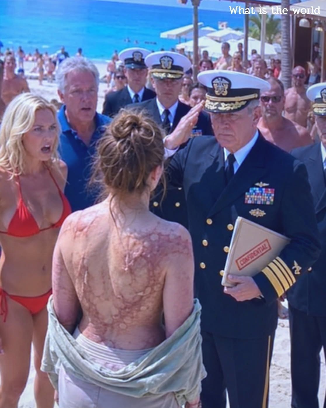 My sister ripped my shirt open on a luxury beach in front of Navy officers and laughed at the scars covering my back –