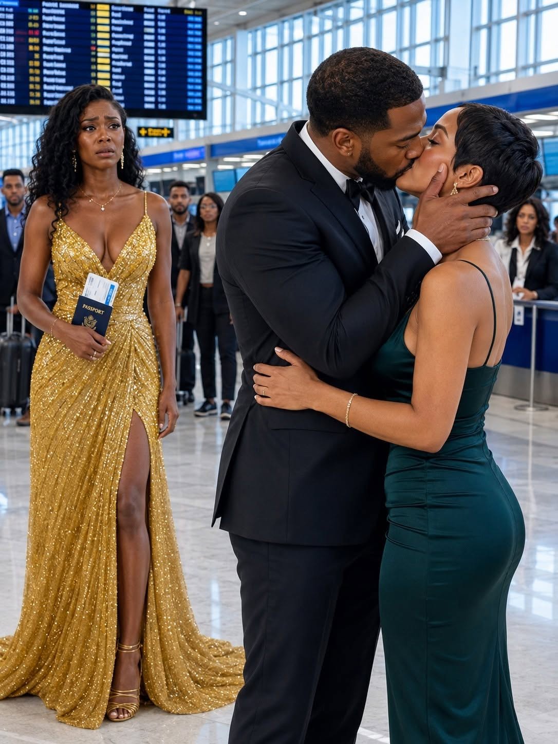I went to the airport only to say goodbye to a friend.0198T- I never expected to see my husband there, embracing the woman he insisted was “only a coworker.” As I stepped closer, my heart