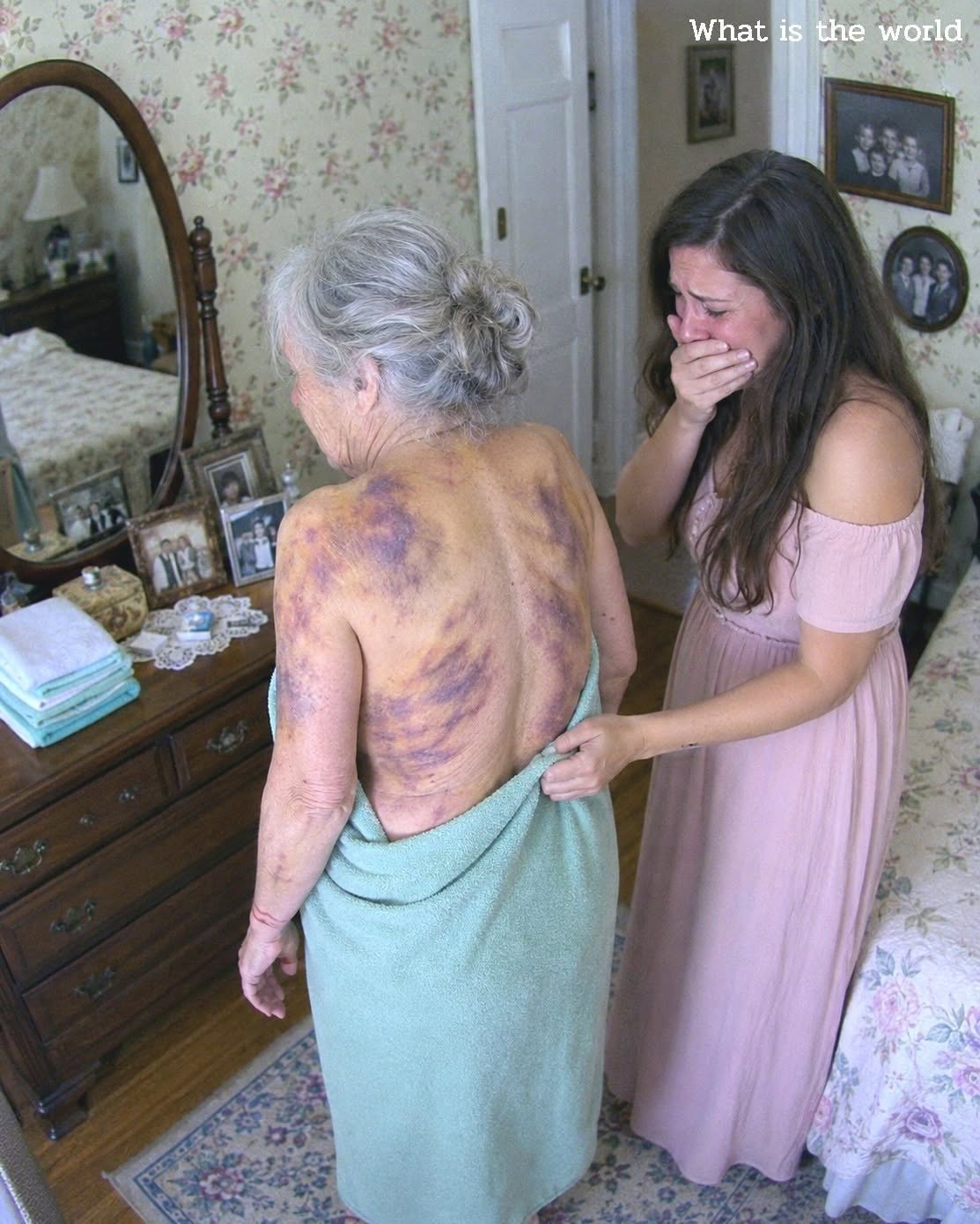 I came home to visit my elderly mother, but when I offered to help bathe her, she shrank back in terror