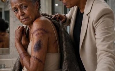 came home to visit my elderly mother, but when I offered to help bathe her, she shrank back in terror. “Please… don’t take off my coat,” she pleaded, her body trembling. The moment I carefully slipped it from her shoulders, I saw dark bruises and rope marks covering her fragile skin.