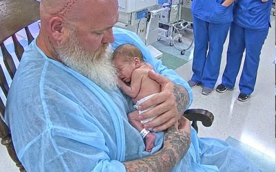 The Giant Biker Sat With the Baby Nobody Visited – Then a Nurse Noticed What Was Written on His Wrist
