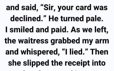 A Date to Remember: How a Simple Act of Kindness Changed Everythinghen came the inevitable intrusion: the server arrived with the check. She placed the slender, dark leather folder on the table between us with practiced neutrality, offering a polite, subdued invitation to settle the obligation. I reached for my wallet without pause, pulling out my card. Claire, meanwhile, was engrossed in recounting a humorous anecdote about a disastrous moving-in day, her face animated and her hands moving expressively. I slid the card into the folder and handed it back to the server, barely breaking the flow of the moment. The rhythm of the evening, so perfectly established, began to fracture with the server’s return. She approached the table with a slight hesitancy, her practiced smile faltering at the edges. “Sir,” she murmured, leaning in slightly so her voice would not carry to the adjacent tables. “I’m so sorry, but… your card didn’t go through.” The statement landed like a sudden drop in temperature. My immediate, internal response was disbelief, swiftly followed by a sickening wave of heat that rushed up my neck and settled in my cheeks. “There must be some kind of mistake,” I managed, my voice sounding strained even to my own ears. “Could you please try it one more time?” She nodded sympathetically, took the card, and retreated. I avoided Claire’s gaze, fiddling awkwardly with the sugar packets. I could feel the immediate, tangible shift in the atmosphere. Though Claire offered a thin, reassuring smile, her eyes showed a fleeting, almost imperceptible flicker of discomfort. She tried to pick up the thread of her story, but the music had suddenly grown loud, the clinking of glasses grating. The server’s second return cemented the humiliation. “I truly apologize, sir,” she said, her voice softer than before. “It is still not going through.” The air became thick and heavy. The simple pleasure of the evening evaporated, replaced by the acute, public feeling of inadequacy. I felt exposed, stripped of the easy confidence I had worn just minutes before. A quick, furtive check of my banking app confirmed the cruelty of the moment: the balance was perfectly solvent. It was an abstract, frustrating glitch—a security hold, a technical error—but the devastating social damage had already been done.hen came the inevitable intrusion: the server arrived with the check. She placed the slender, dark leather folder on the table between us with practiced neutrality, offering a polite, subdued invitation to settle the obligation. I reached for my wallet without pause, pulling out my card. Claire, meanwhile, was engrossed in recounting a humorous anecdote about a disastrous moving-in day, her face animated and her hands moving expressively. I slid the card into the folder and handed it back to the server, barely breaking the flow of the moment. The rhythm of the evening, so perfectly established, began to fracture with the server’s return. She approached the table with a slight hesitancy, her practiced smile faltering at the edges. “Sir,” she murmured, leaning in slightly so her voice would not carry to the adjacent tables. “I’m so sorry, but… your card didn’t go through.” The statement landed like a sudden drop in temperature. My immediate, internal response was disbelief, swiftly followed by a sickening wave of heat that rushed up my neck and settled in my cheeks. “There must be some kind of mistake,” I managed, my voice sounding strained even to my own ears. “Could you please try it one more time?” She nodded sympathetically, took the card, and retreated. I avoided Claire’s gaze, fiddling awkwardly with the sugar packets. I could feel the immediate, tangible shift in the atmosphere. Though Claire offered a thin, reassuring smile, her eyes showed a fleeting, almost imperceptible flicker of discomfort. She tried to pick up the thread of her story, but the music had suddenly grown loud, the clinking of glasses grating. The server’s second return cemented the humiliation. “I truly apologize, sir,” she said, her voice softer than before. “It is still not going through.” The air became thick and heavy. The simple pleasure of the evening evaporated, replaced by the acute, public feeling of inadequacy. I felt exposed, stripped of the easy confidence I had worn just minutes before. A quick, furtive check of my banking app confirmed the cruelty of the moment: the balance was perfectly solvent. It was an abstract, frustrating glitch—a security hold, a technical error—but the devastating social damage had already been done.